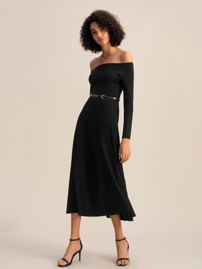 Lily Silk Vivi Knit Dress in black silk blend size medium